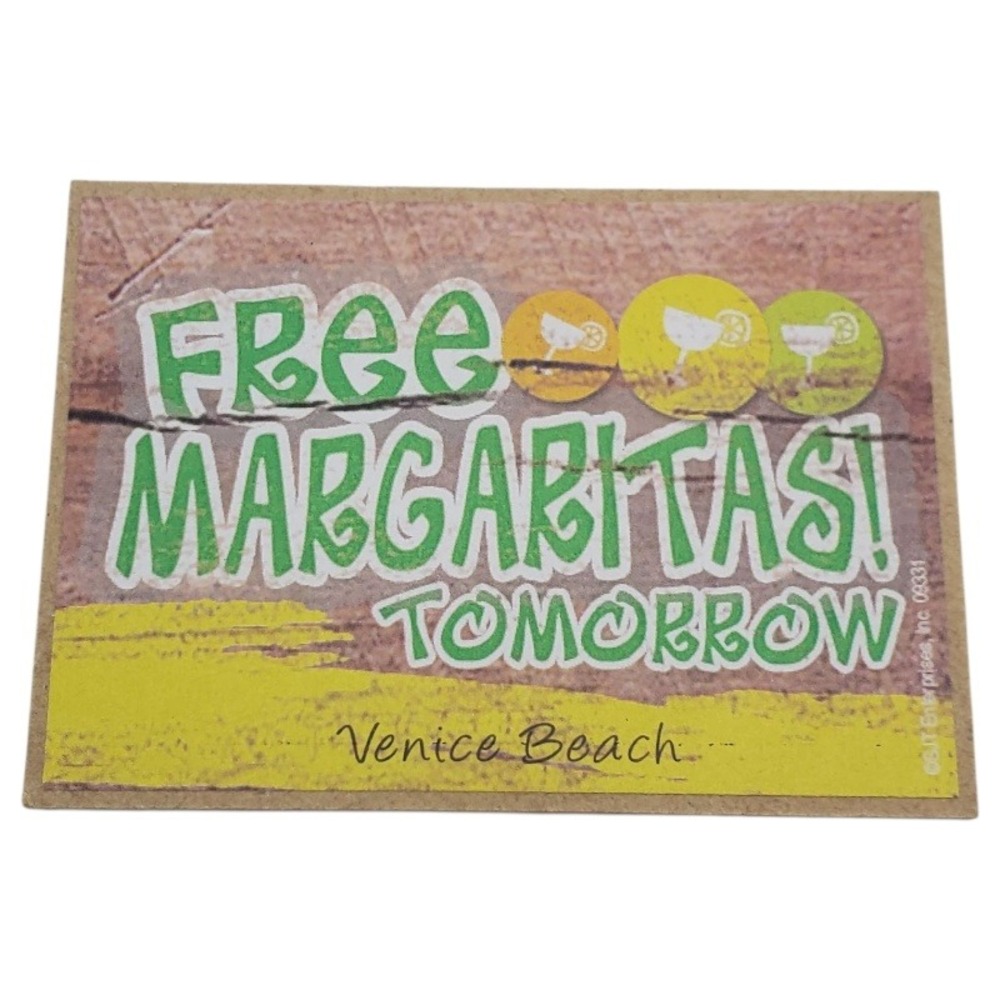 Venice Beach Fridge Magnet Souvenir Free Margaritas Tomorrow Refrigerator Decor